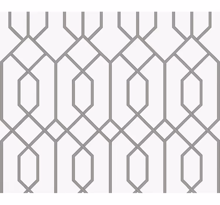 Living room wallpaper in grey geometric design - TenStickers