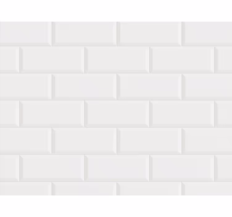 Bathroom wallpaper in white tile design - TenStickers
