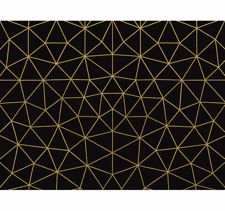 Wallpaper triangles midnight gold geometric design - TenStickers