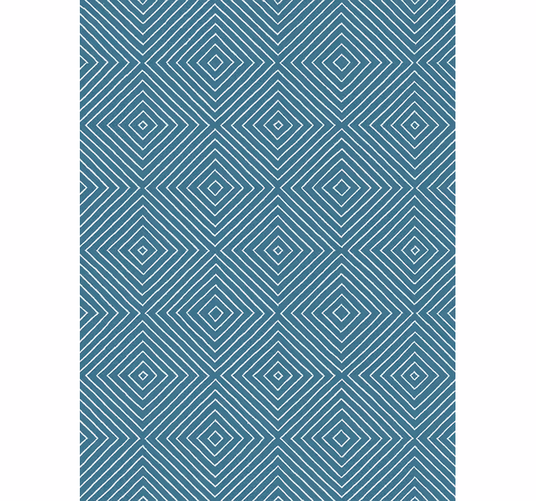Nordic wallpaper blue diamond linework - TenStickers