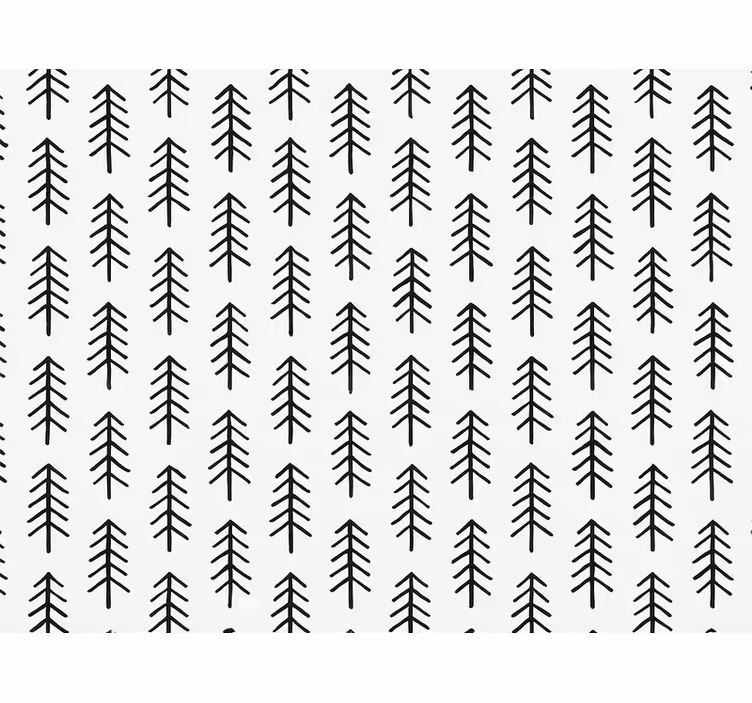 Nordic wallpaper black ink pines - TenStickers