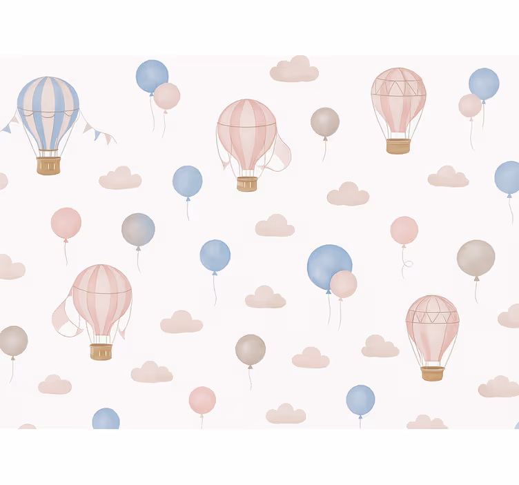Pastel dream balloons wallpaper for the nursery - TenStickers