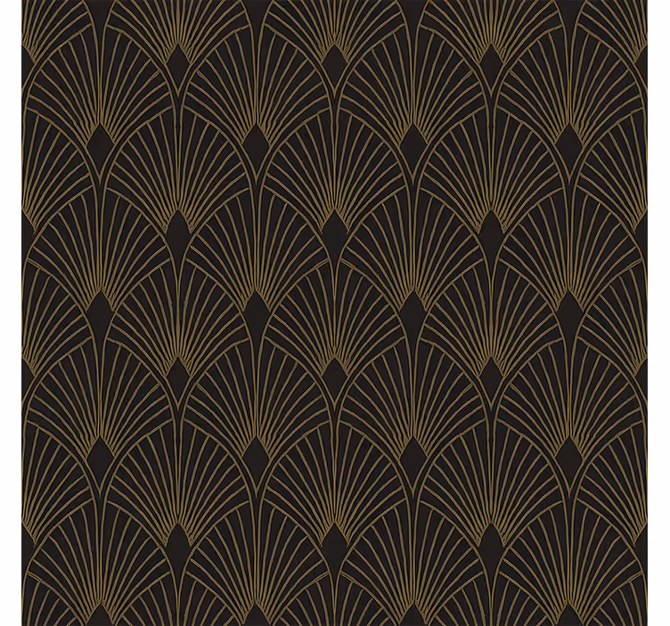 Geometric wallpaper gilded deco fan - TenStickers