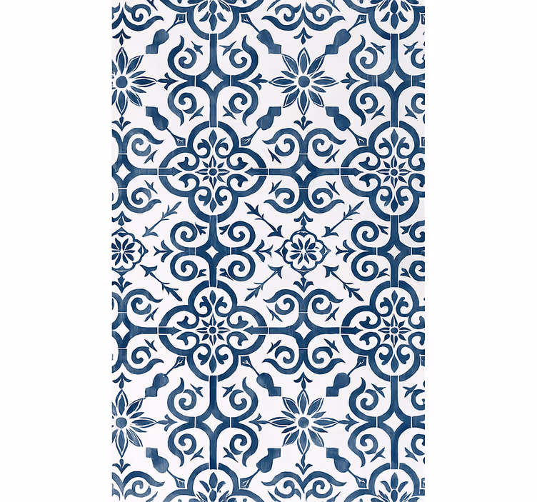Tiles wallpaper blue moroccan tile - TenStickers