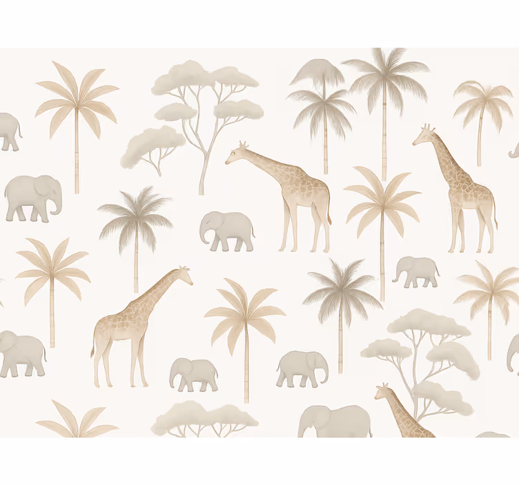 Kids savannah wallpaper childrens room - TenStickers