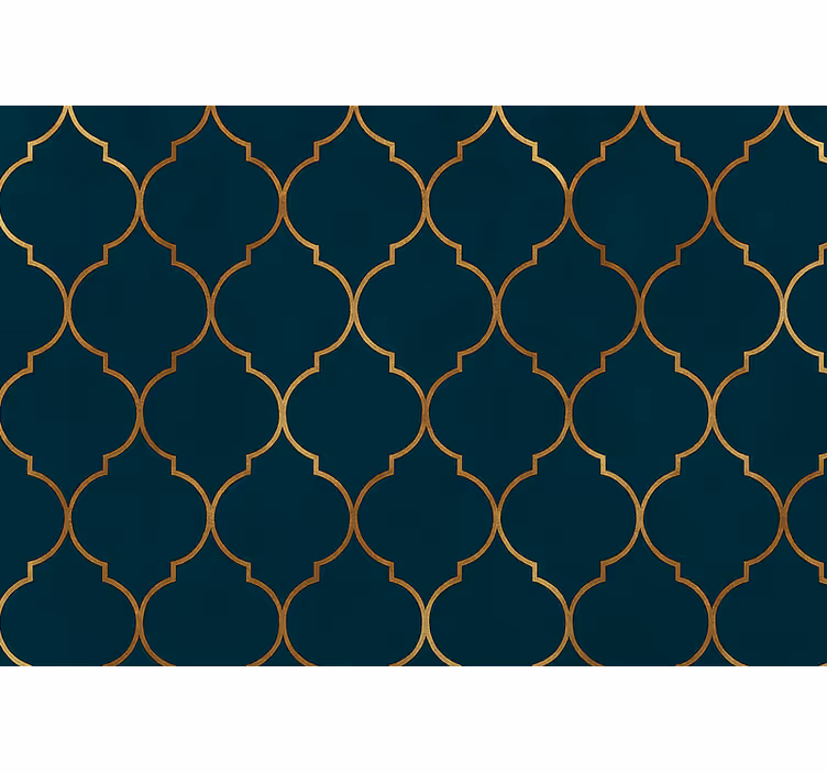 Master bedroom wallpaper in golden moroccan style - TenStickers
