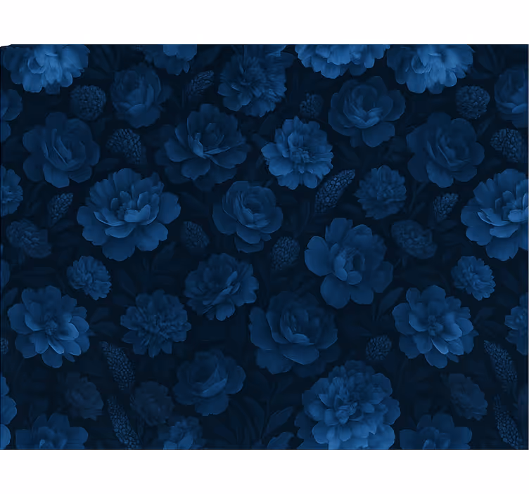 Master bedroom wallpaper dark blue floral design - TenStickers