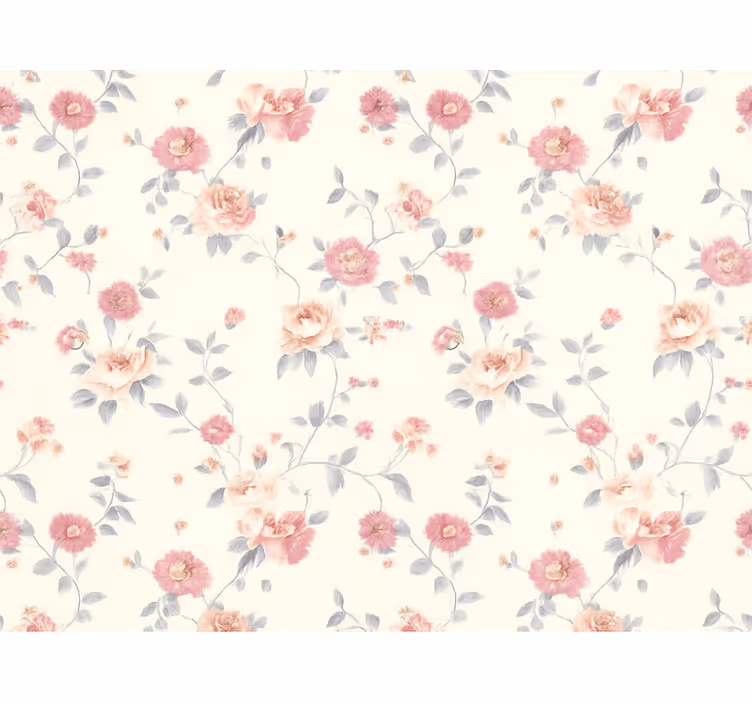 Master bedroom wallpaper floral textile design - TenStickers
