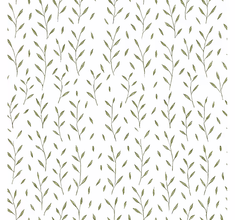 Living room wallpaper small green leaf pattern - TenStickers