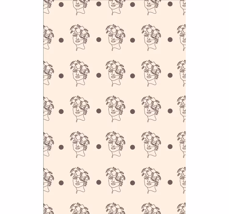 Flowers wallpaper silhouette minimalist cute woman - TenStickers