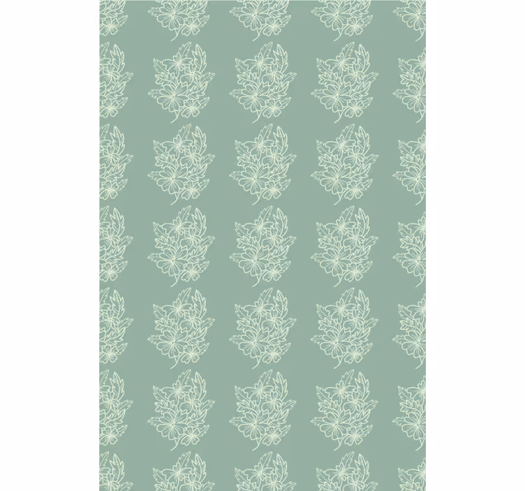Flowers wallpaper in green minimalist design - TenStickers