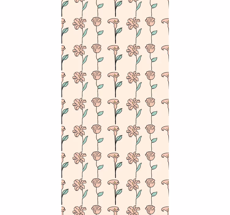 Wallpaper flowery original design minimalist flowers - TenStickers
