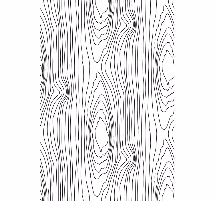 Wallpaper flowery black nature stripes - TenStickers