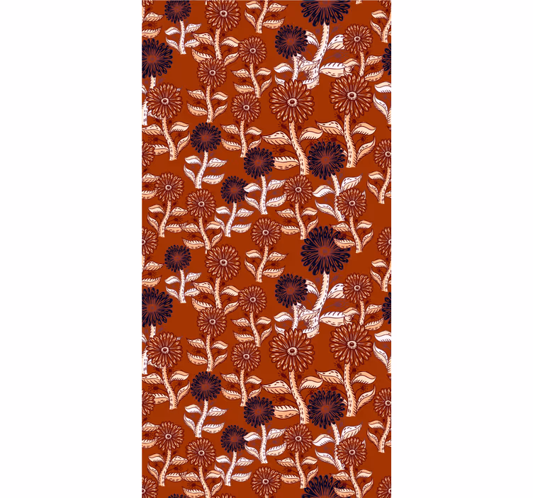 Wallpaper flowery african style abstract sunflower design - TenStickers