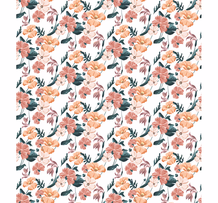 Wallpaper flowery flowerprint 'flowers' white - TenStickers