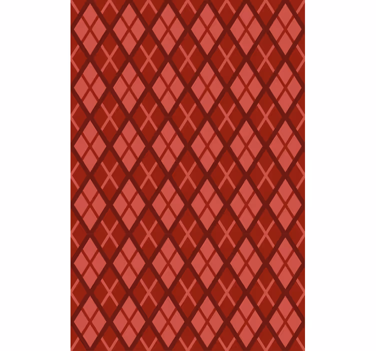 Master bedroom wallpaper in red geometric diamonds - TenStickers