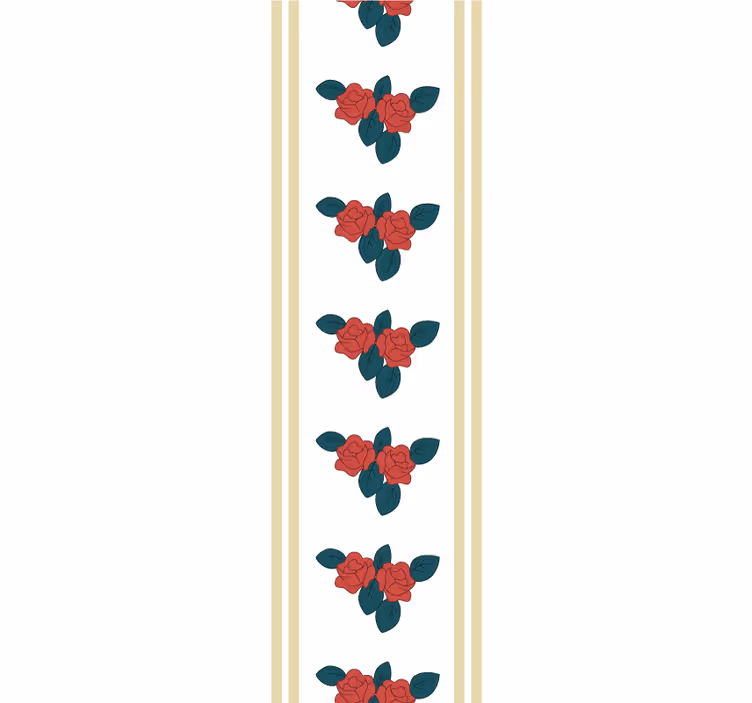 Bedroom wallpaper shabby chic red roses design - TenStickers