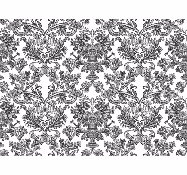 Baroque wallpaper shadowy secret garden - TenStickers