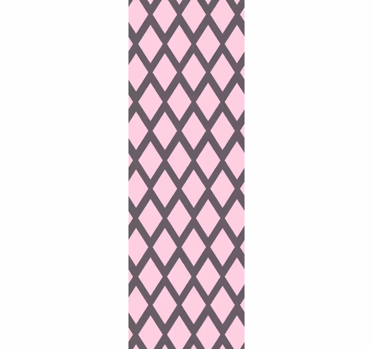 Bedroom wallpaper in pink and gray rhombuses - TenStickers