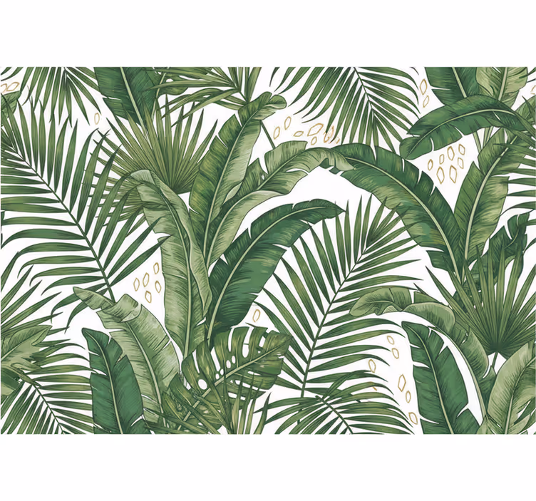 Leaves wallpaper relax palm leaves - TenStickers