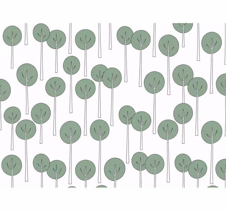 Flowers wallpaper minimalist tree design - TenStickers