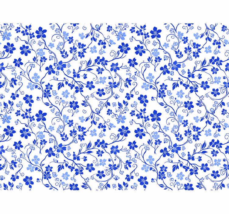 Flowers wallpaper blue cherry blossom - TenStickers