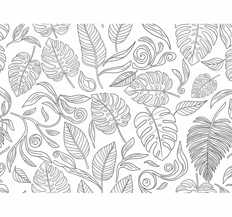 Modern wallpaper botanical black and white design - TenStickers