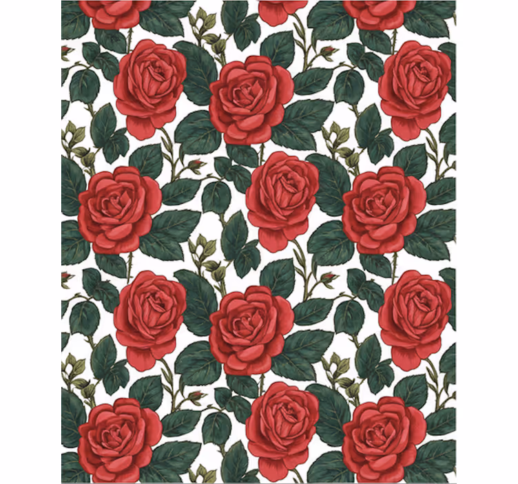 Flowers wallpaper red roses design - TenStickers