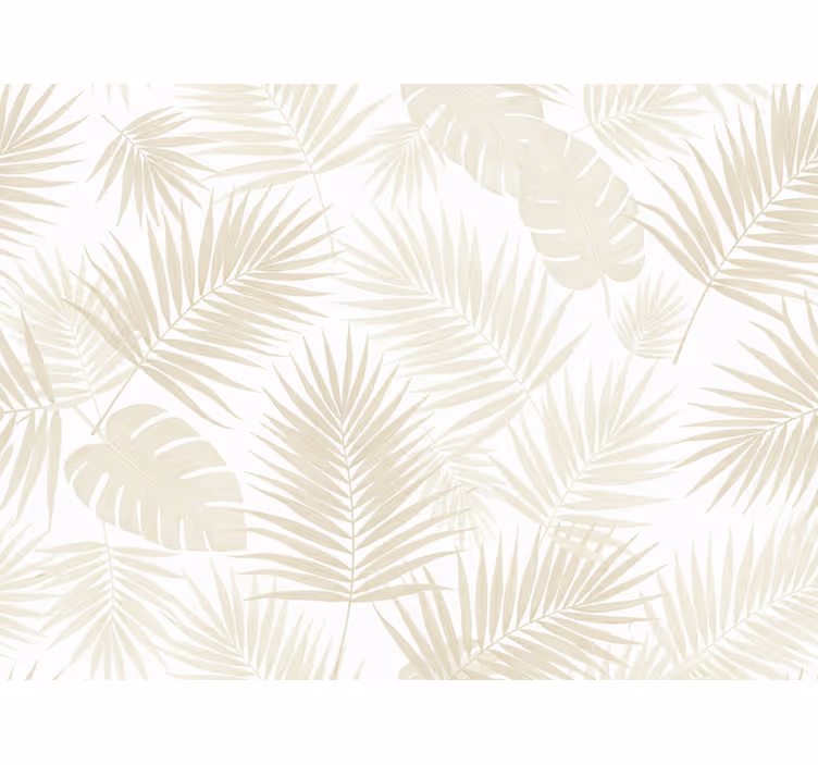 Flowers wallpaper palm leaves in cream - TenStickers