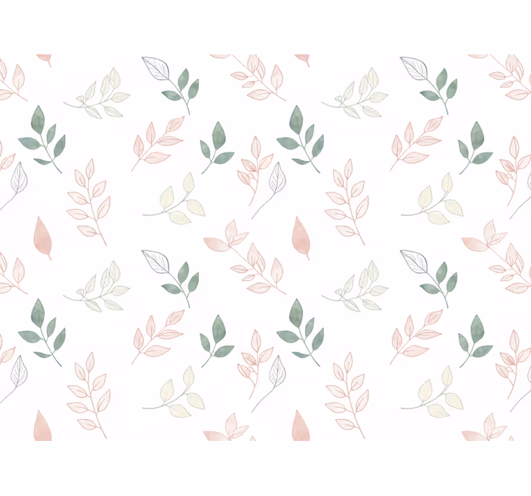 Flowers wallpaper light leaves in soft colors - TenStickers