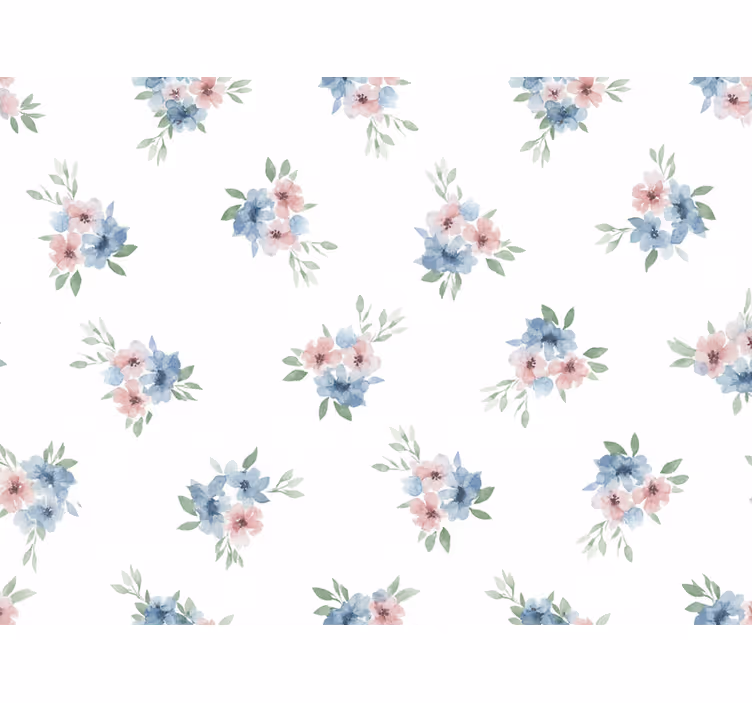 Flowers wallpaper small flowers in watercolor - TenStickers