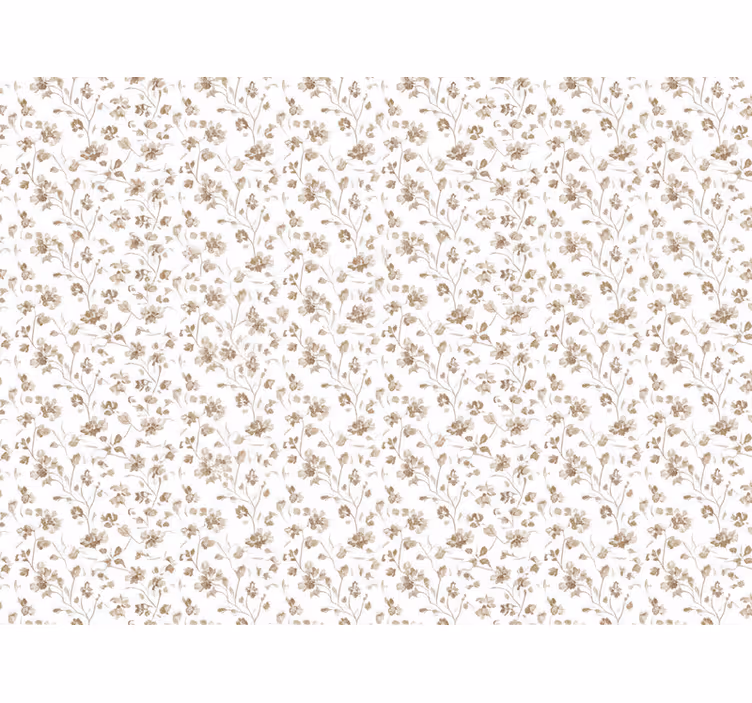 Flowers wallpaper small brown watercolor blooms - TenStickers