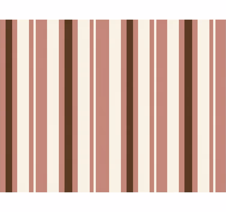 Vertical striped wallpaper in pink and brown stripes - TenStickers