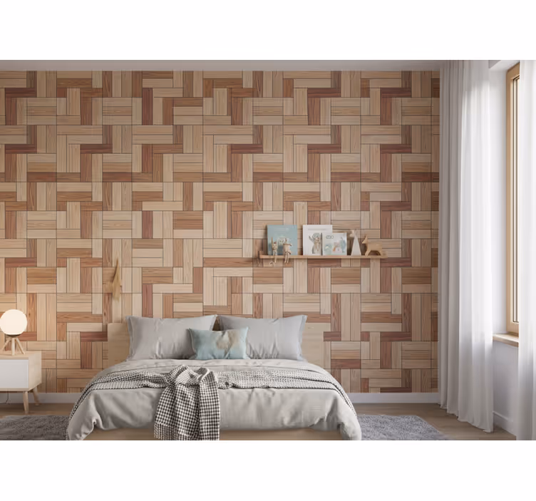 Wood feature wallpaper with wood-like appearance - TenStickers