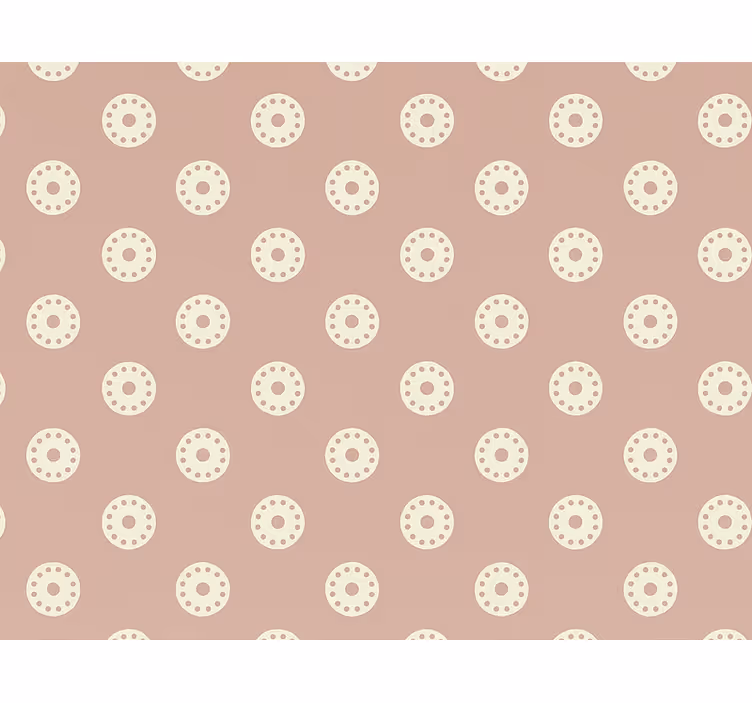 Wallpaper dots dusky pink dotted medallions - TenStickers