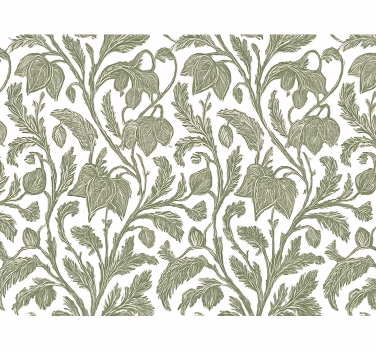 Flowers wallpaper muddy green exotic palms - TenStickers
