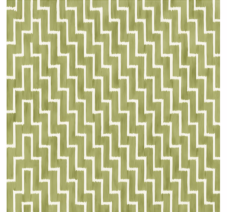 Geometric wallpaper muddy green ikat design - TenStickers