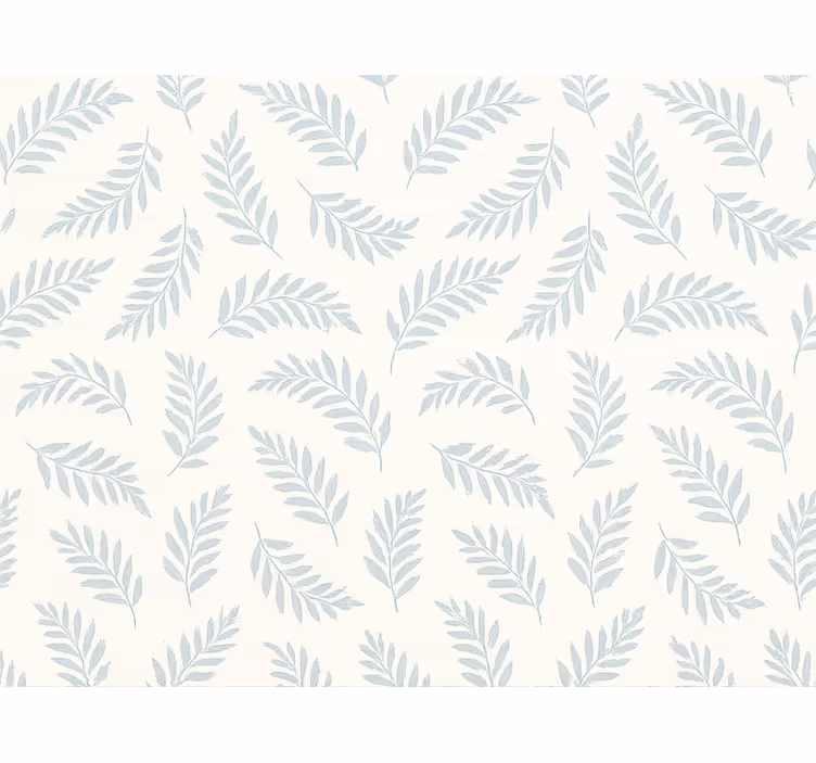 Leaves wallpaper light and airy blue fern - TenStickers