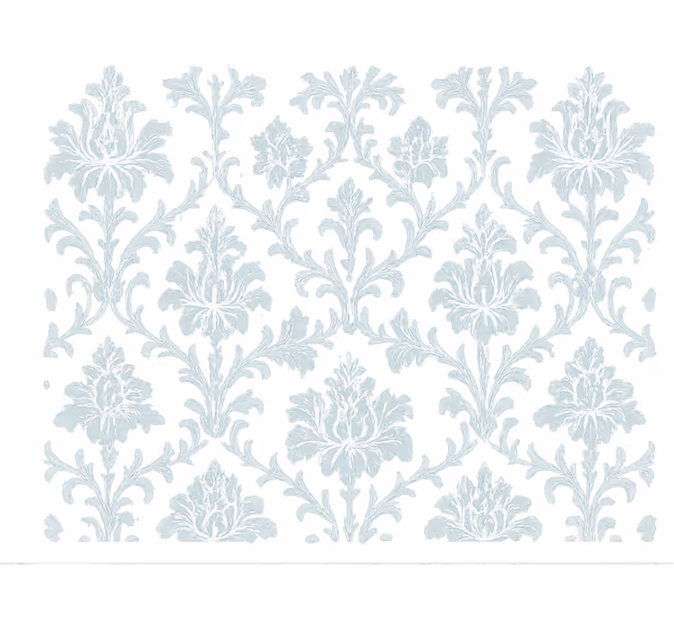 Flowers wallpaper light and airy blue damask - TenStickers