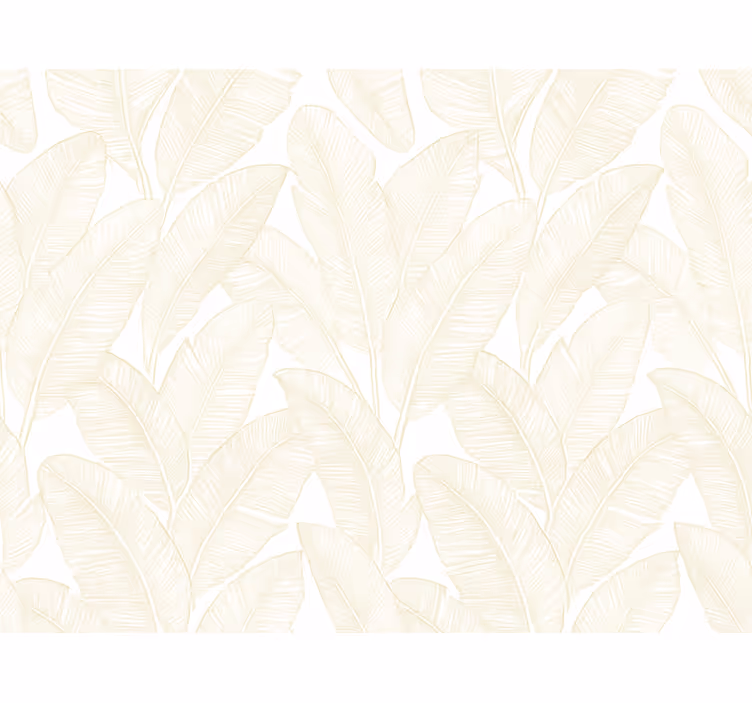 Leaves wallpaper warm white banana leaves - TenStickers