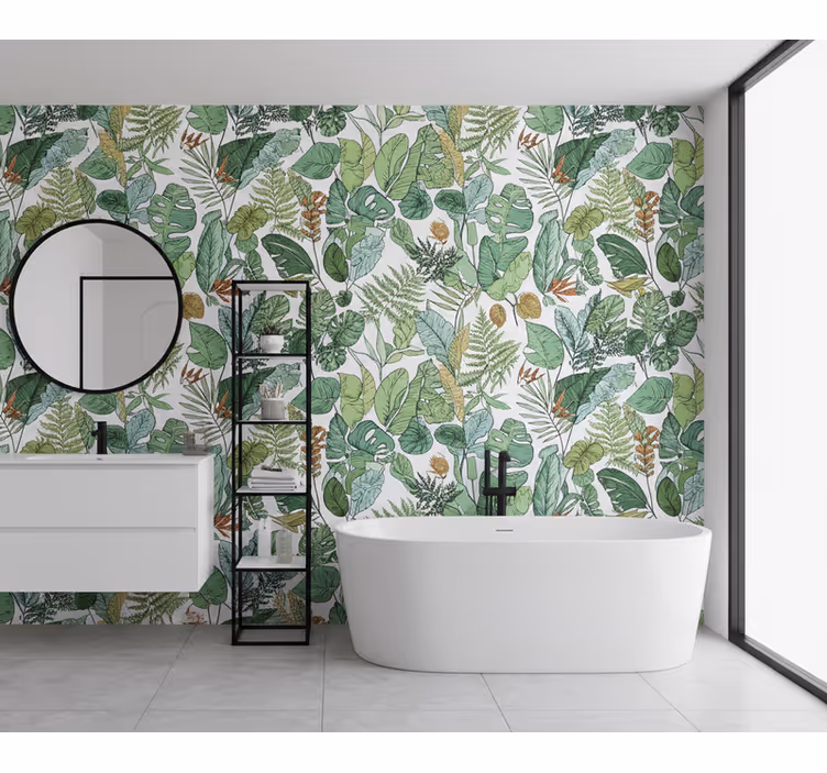 Leaves wallpaper jungle assorted leaves - TenStickers