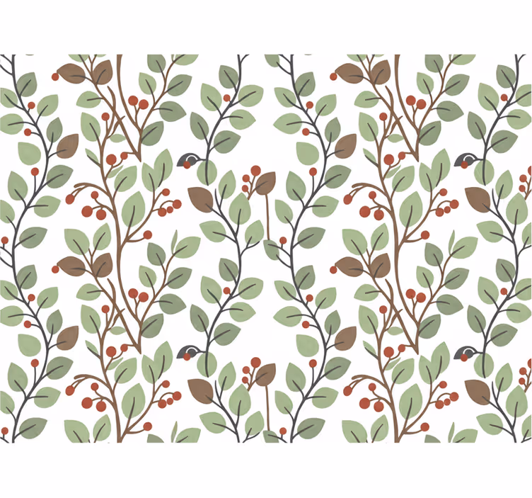 Leaves wallpaper cozy branch wallpaper - TenStickers