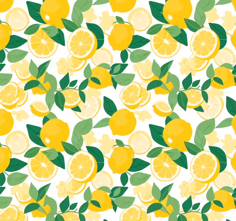The yellow wallpaper lemon slice design - TenStickers