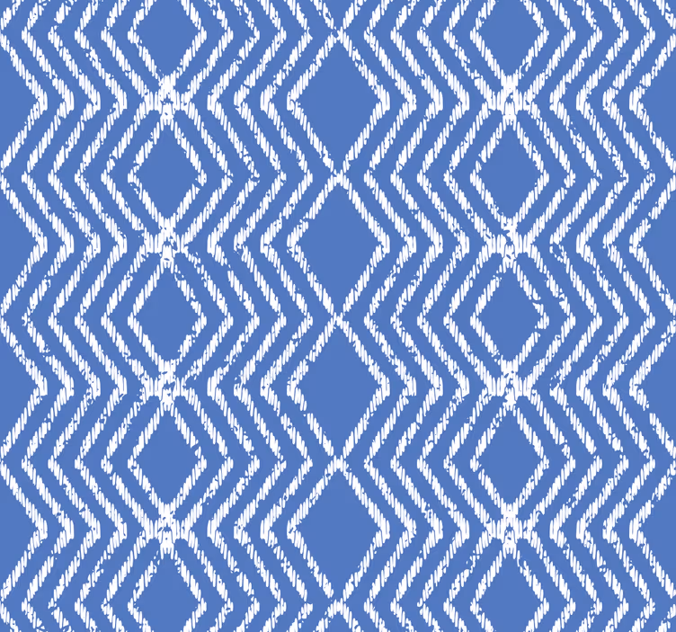 A blue wallpaper with a zigzag pattern - TenStickers