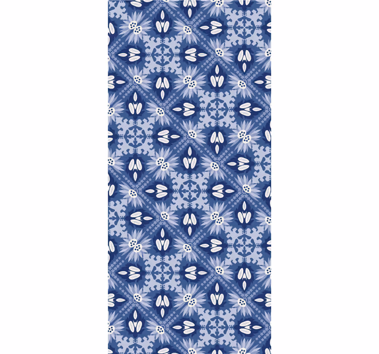 A blue wallpaper with blue ornamental design - TenStickers