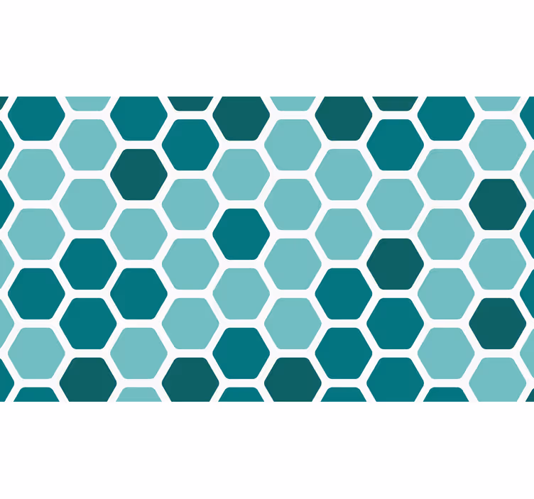A blue wallpaper with turquoise hexagon pattern - TenStickers