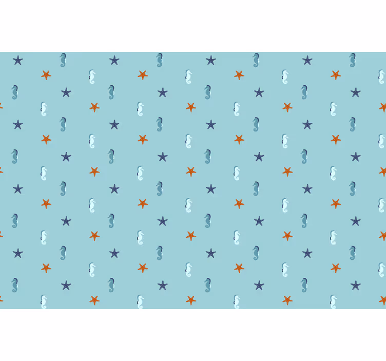 A blue wallpaper in marine style - TenStickers