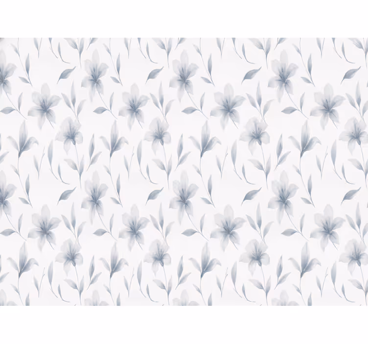 Wallpaper of white watercolour lily florals - TenStickers
