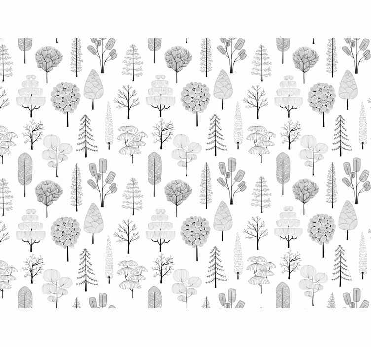 Wallpaper of white tree design - TenStickers