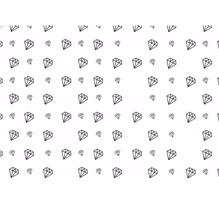 Wallpaper of white black diamond pattern - TenStickers